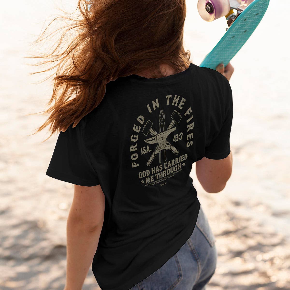 Black Kerusso Christian T-Shirt Forged In Fires for wholesale on Faire1