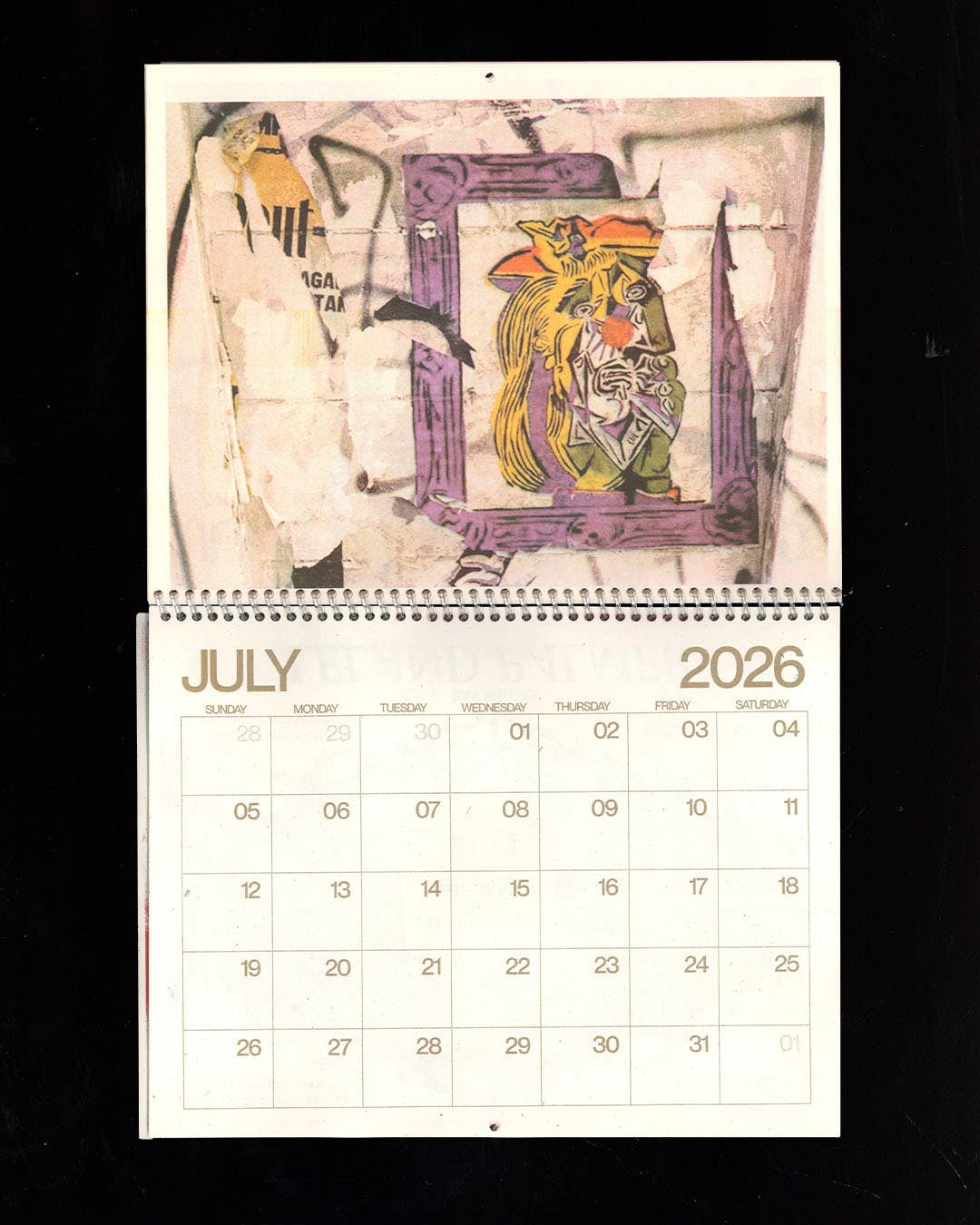 Back of Beyond Press - Wholesale Calendar - Graffiti Risograph Spiral-Bound 2026 Calendar2