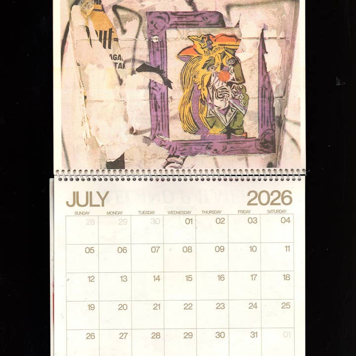 Back of Beyond Press - Wholesale Calendar - Graffiti Risograph Spiral-Bound 2026 Calendar2