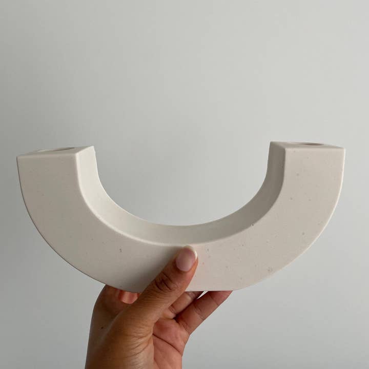 Cléa Candle Holder in Handmade Jesmonite for wholesale by bel-jewelry