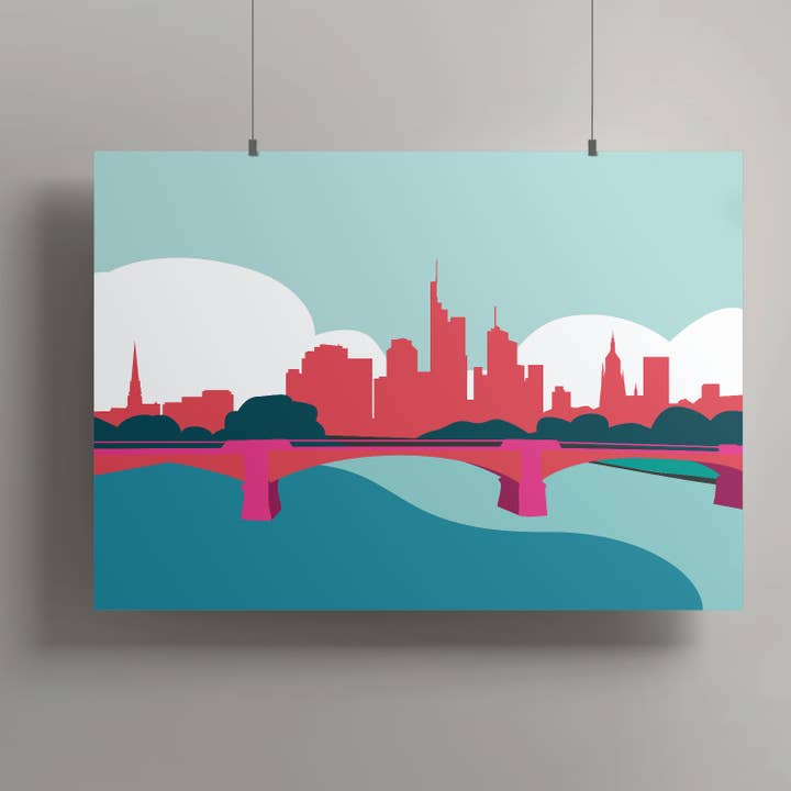 Artprint A3 - Skyline Frankfurt for wholesale by nobis design