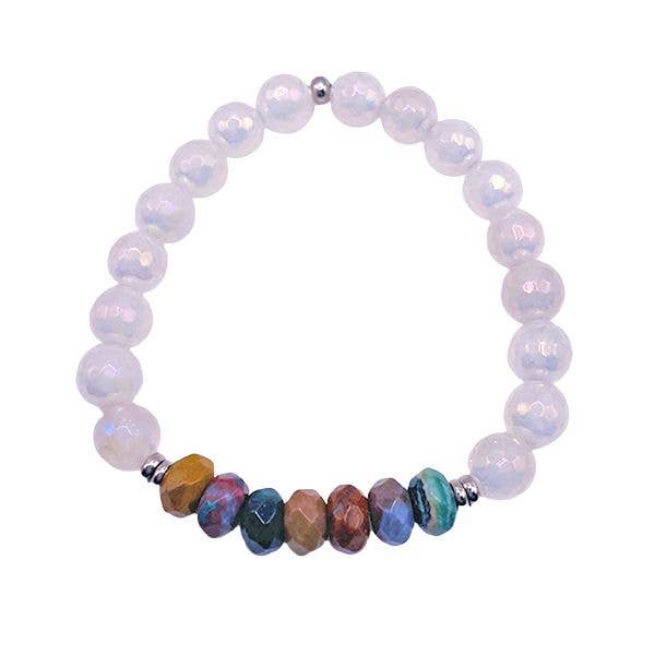 Positivt syfte - Ocean Jasper och White Jade Armband för wholesale av Featherly