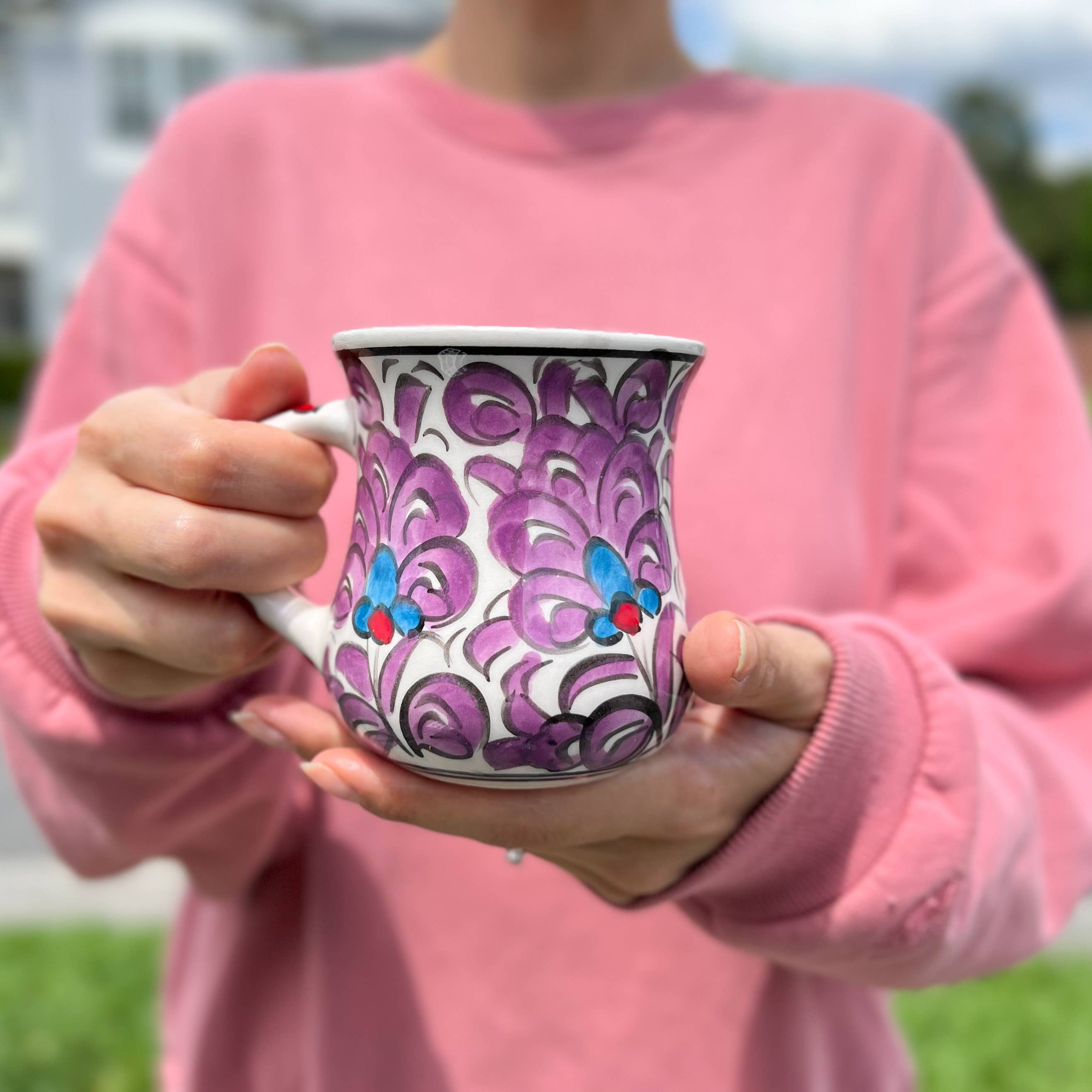 Umays Boho - Wholesale Coffee Mug - Handmade Coffee Mug, Hand Painted Ceramic Mug, Floral Mug4