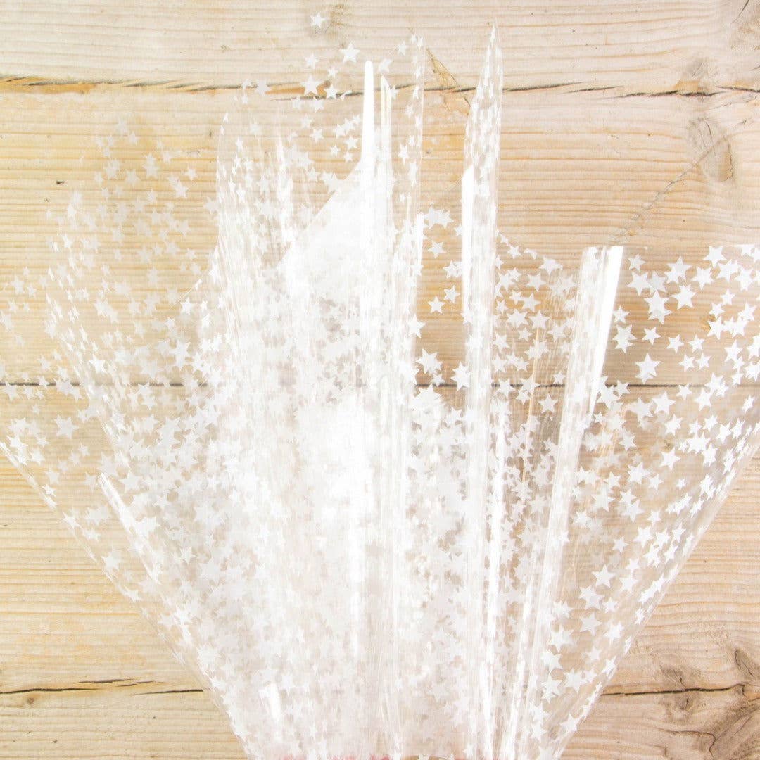 kadopapier.net - Wholesale Cellophane Bag - Wrapping foil with white stars2