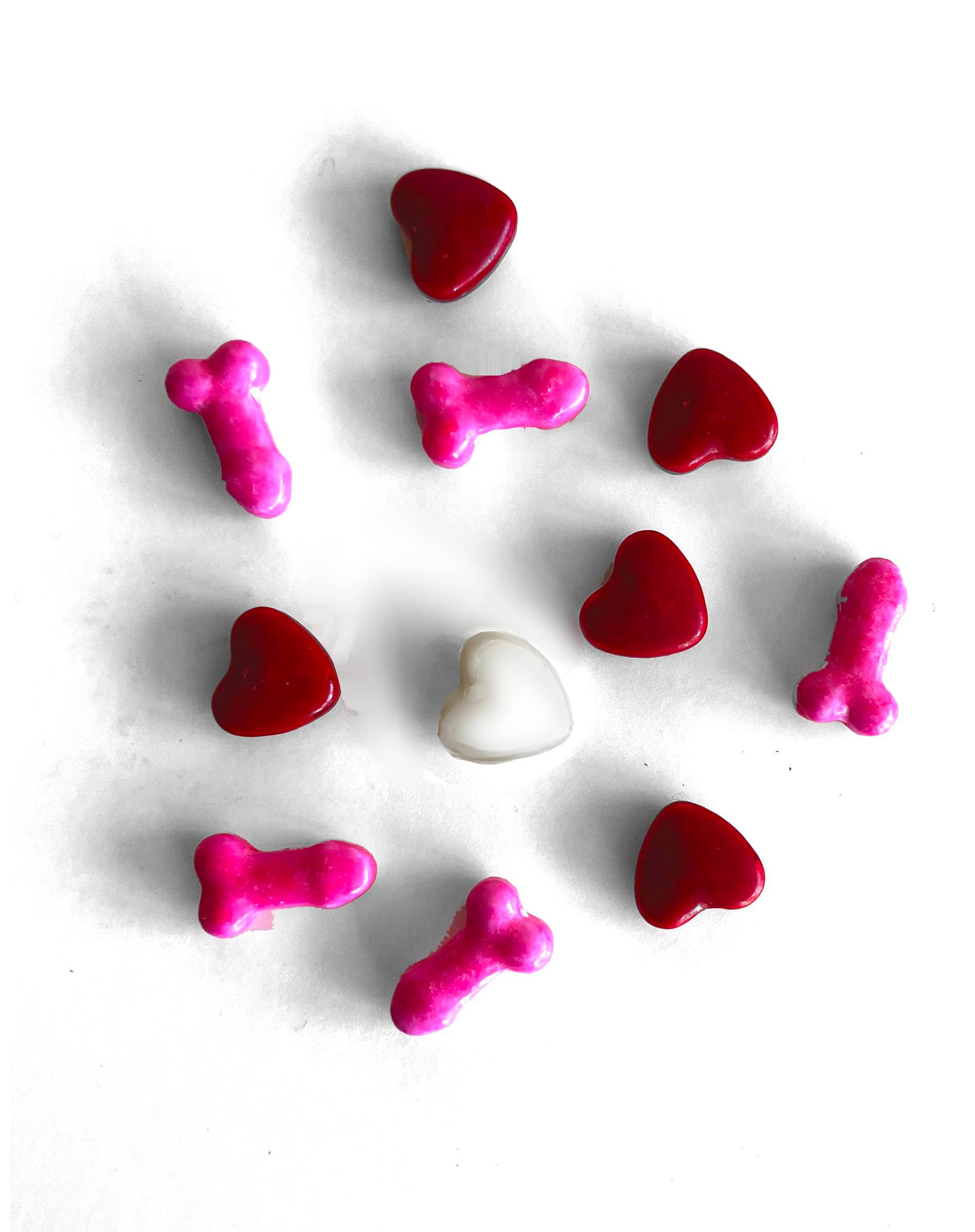 Little Genie Productions - Vente Bonbons durs - Bonbons de la Saint-Valentin Hearts & Hard-Ons - sachet de 85g1