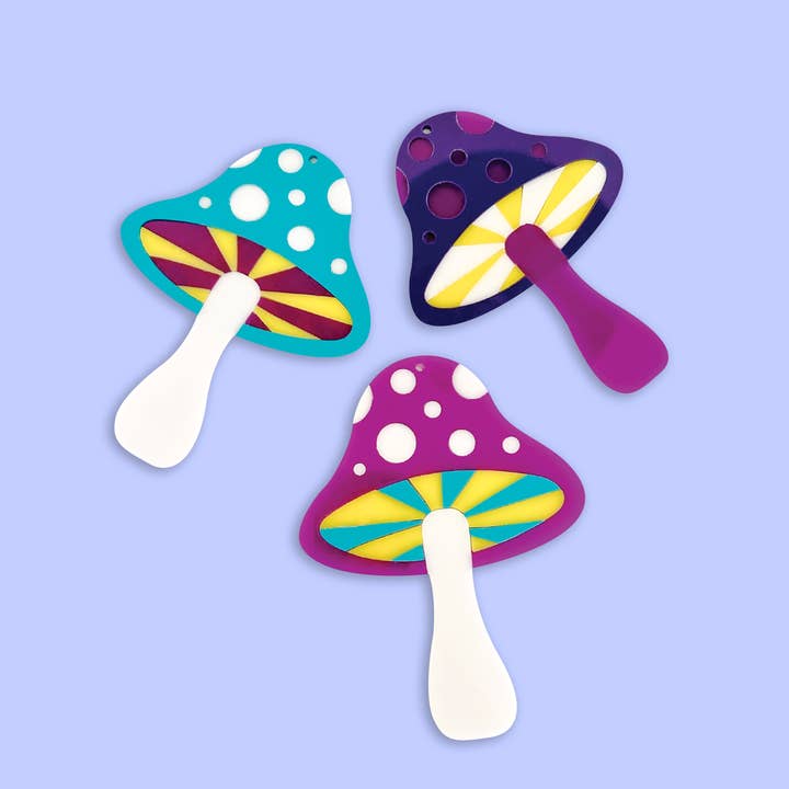 Kunst voor aan de muur met acrylpaddestoelen voor wholesale door Whimsy Makers