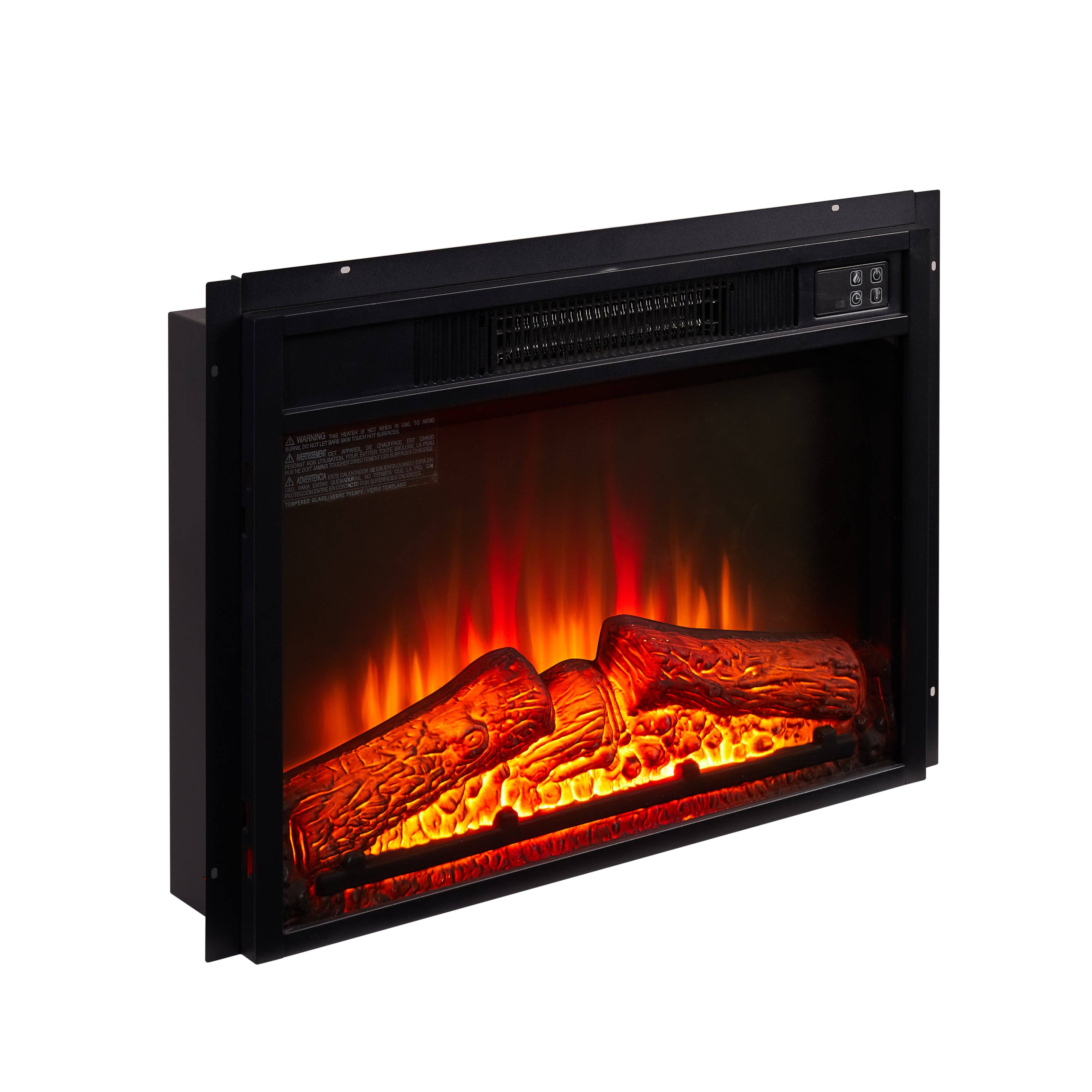 Orange County Decor - Wholesale Fireplace Screen - Electric Fireplace Insert 18" 1400W 120V Black Tempered Glass Sheet Metal Plastic0