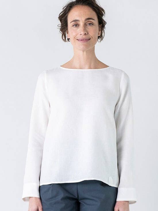 Blus CATERINE vit för wholesale av Grenzgang - slow womens fashion made in the Alps