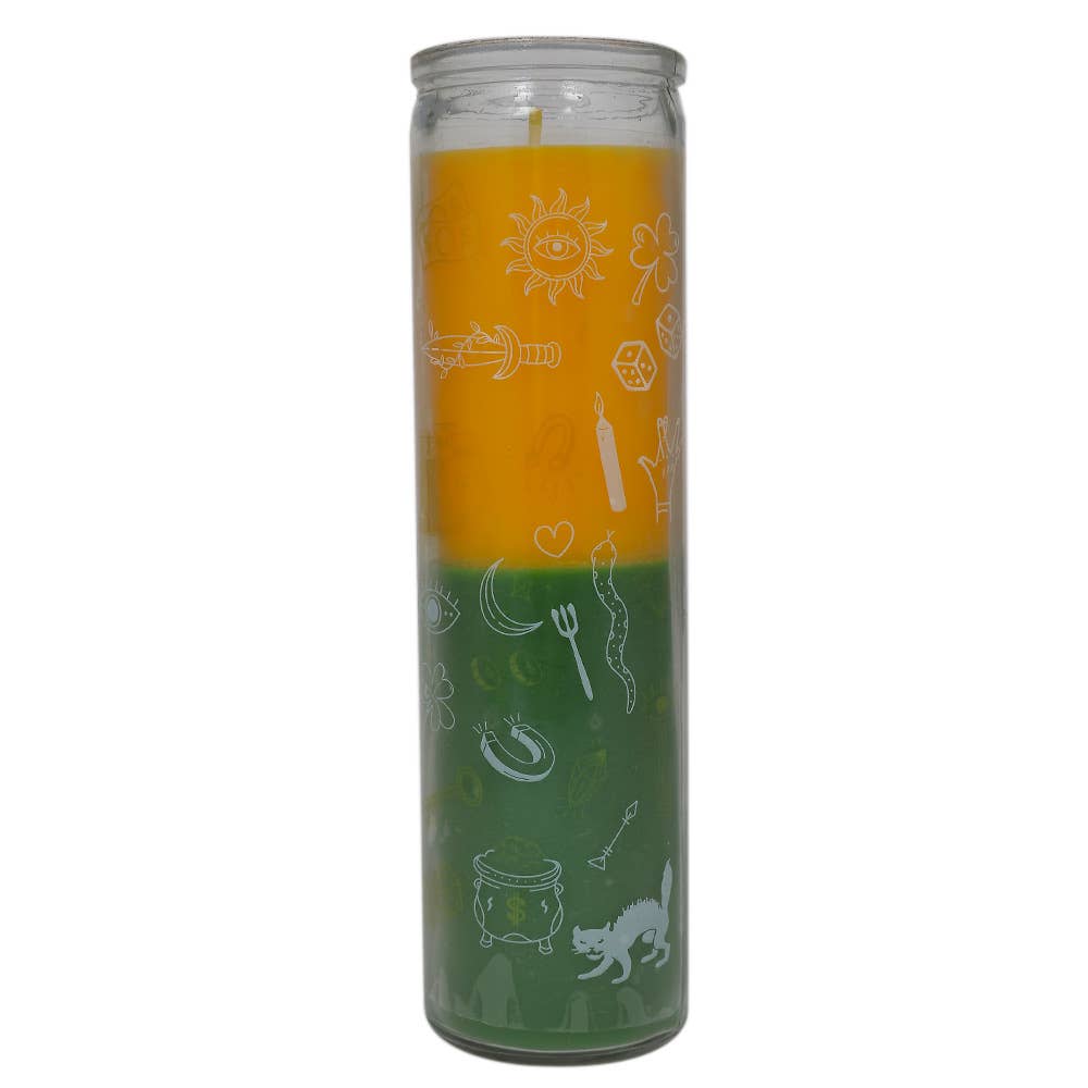 Vrinda - Vente Bougie votive - Bougie de Prière Réversible Double Action - Jaune Vert0