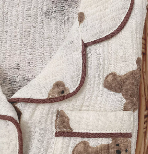 Mama Siesta – wholesale Sleepwear set – Kids – Bear Linen Pajamas1