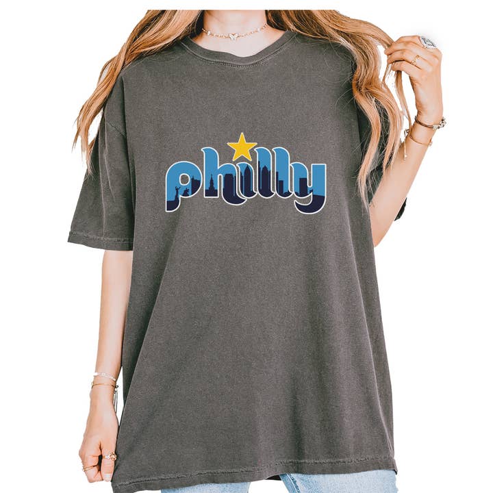 Skyline Philly Philadelphia Vintage Soft Unisex T-shirt for wholesale by Expression Tees