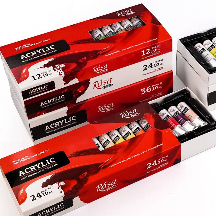 Naomi's Happy Place Shop – wholesale Paint set – ROSA Studio Acrylic Paint Set - 36x10 ml, Tubes1