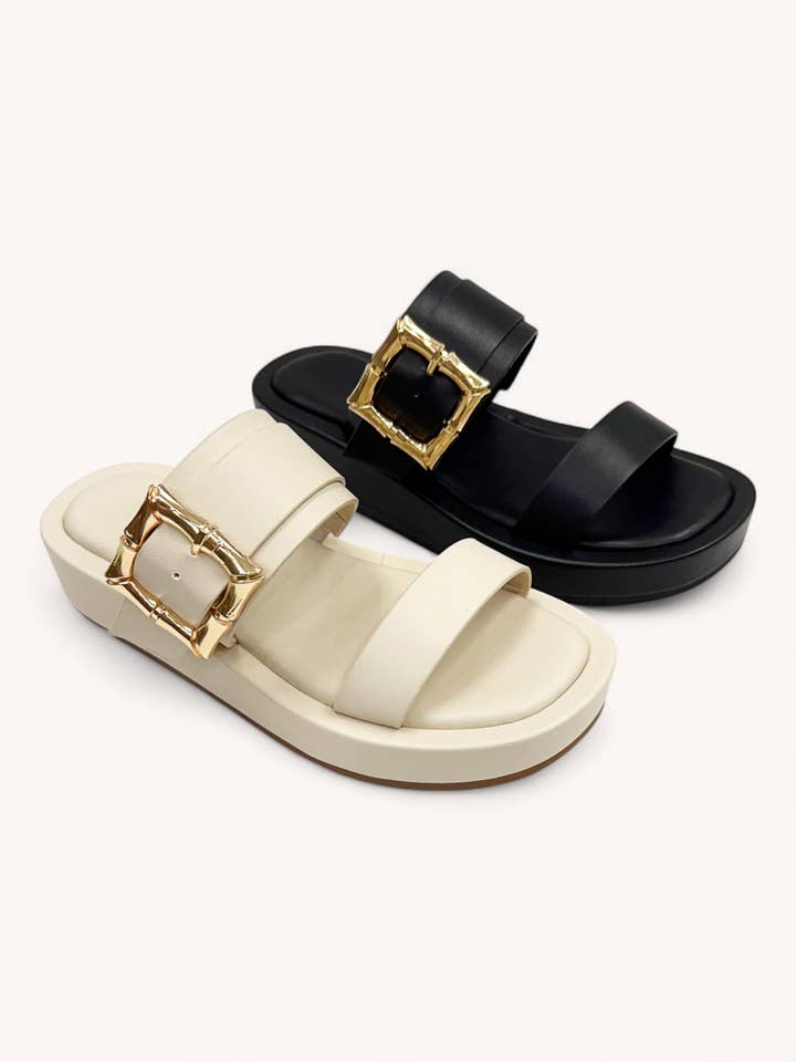 CCOCCI – Engroshandel sandal - Dame – RAYA-68 KRAFTIG PLATFORM DOBBELT REM SANDALER