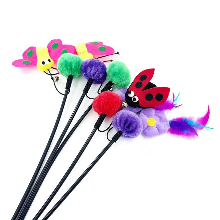 Cheerhunting - Wholesale Pet Toy - Cat - Moo - Flower & Insect Cat Wand Toy5