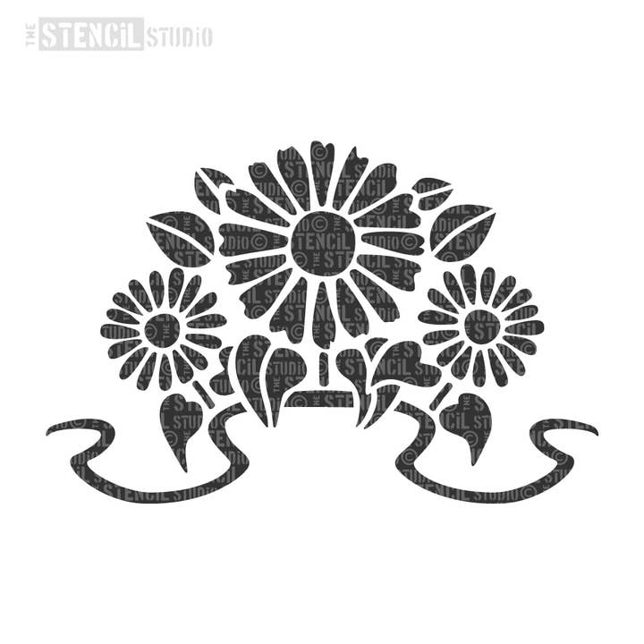 Solsikke Border Stencil for engroshandel hos The Stencil Studio