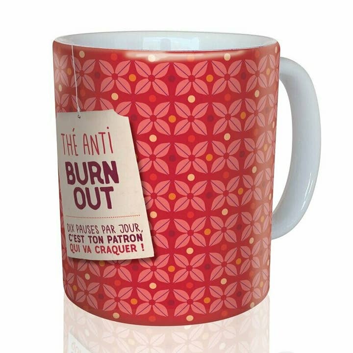 “Anti-burn out tea” mug for wholesale by Puce & Nino