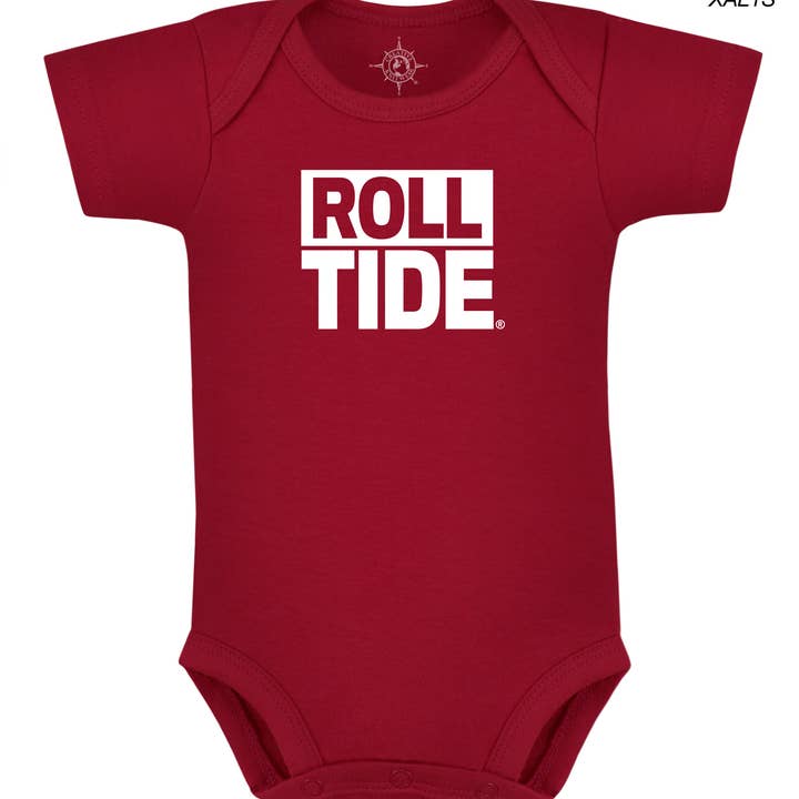 Alabama Crimson Tide Infant Bodysuit: Screen-print for wholesale by Creative Knitwear