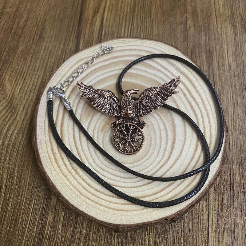 SALINA TRADING INC - Wholesale Pendant/Charm Necklace - Viking Raven Pendant Necklace Vintage Style Hip Hop Jewelry1