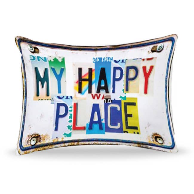 Pillow - License Plate My Happy Place for wholesale by Mariasch Studios