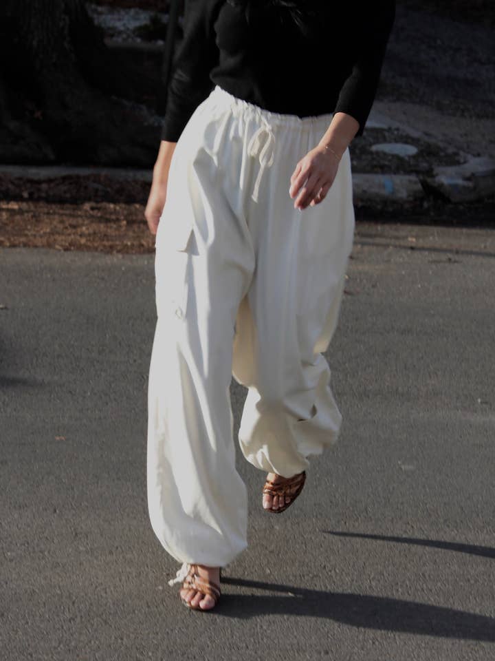 Na Nin – Calças - Mulher por atacado – Calças Cargo de Seda Cooper Canvas14