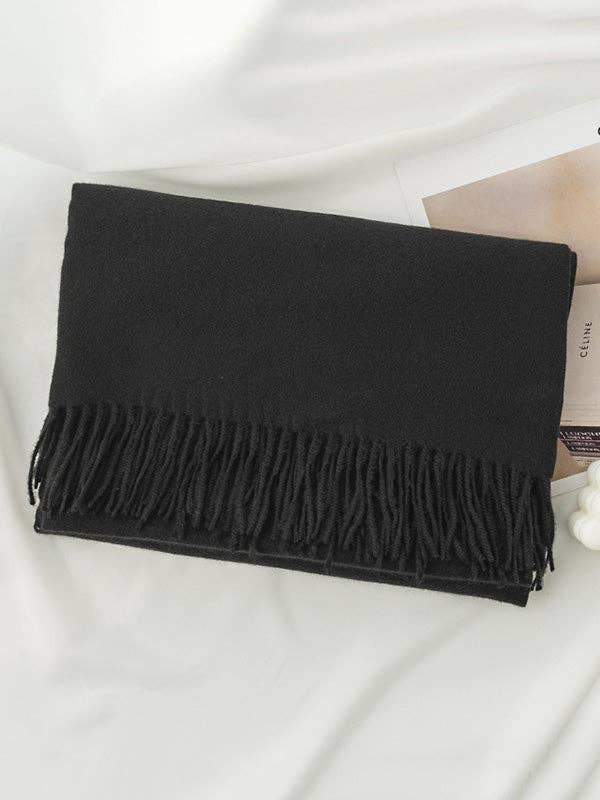 VividLux – wholesale Scarf – Women's – Keep Warm Solid Color Tasseled Shawl&Scarf2
