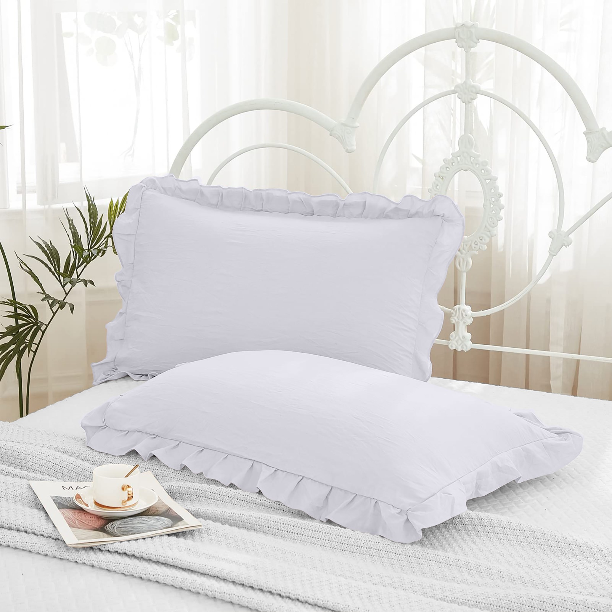 Beach Stone – wholesale Bedding pillowcase/sham – Pleated Ruffles Frill Pillow Case Covers5