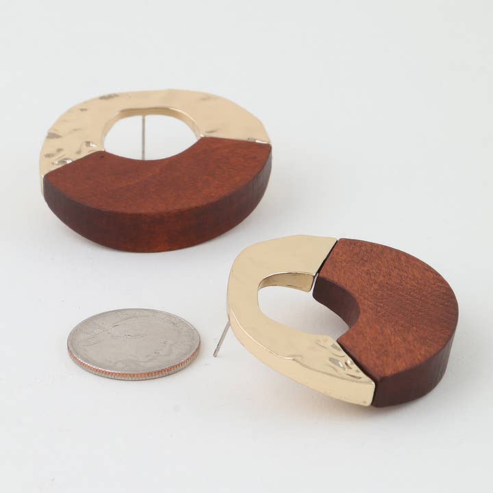 3AM BY H&D ACCESSORIES - Wholesale Dangle Earrings - Two Toned Modern Loop Earrings1