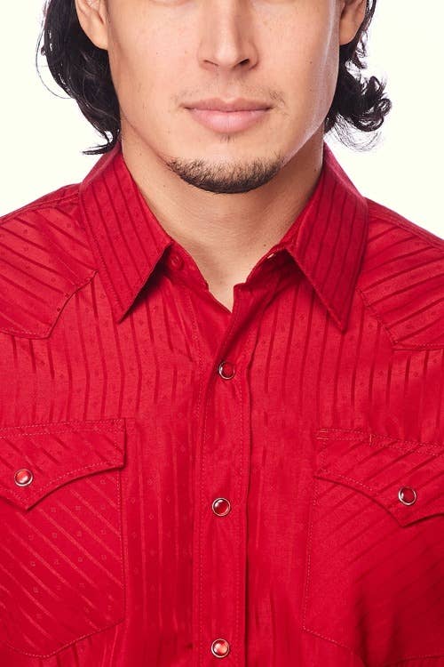 Rodeo Clothing - Wholesale Button Down Shirt - Men's - Men's long sleeve western cotton/poly yarn-dyed plain shirts16