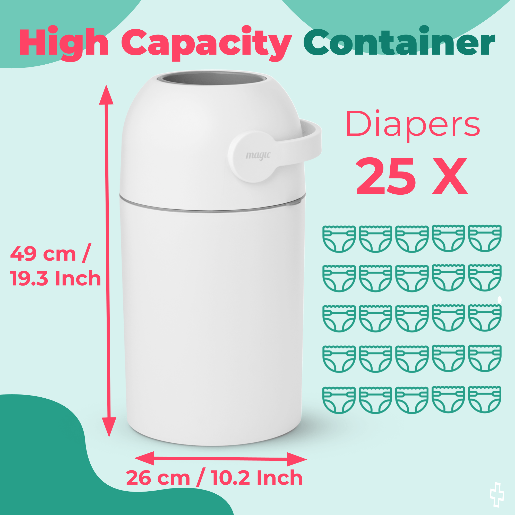 SHEERUN - Wholesale Diaper Caddy - Baby - Pure Magic Majestic Diaper Pail (Patented Odor-Stop System)28