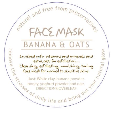 Masque facial à la banane et à l'avoine pour la vente par Wild-Olive Ltd