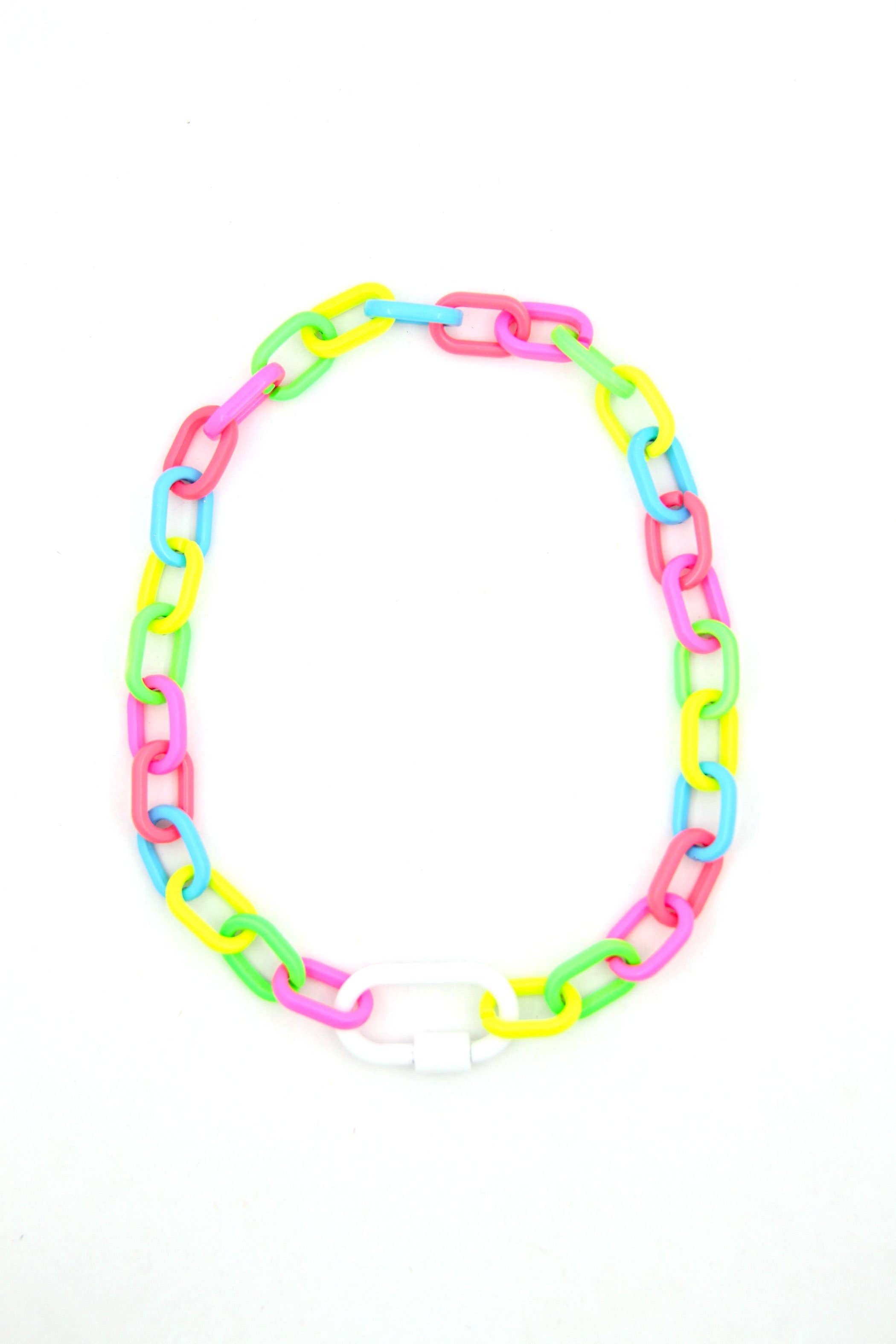 Woman Shops World - Wholesale Link & Chain Necklace - Luxe Link Enamel Chain Necklace, Assorted Colors12