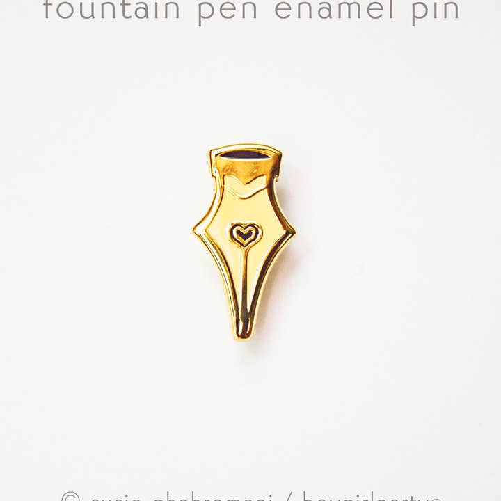 Boygirlparty – wholesale Lapel pin/button – Fountain Pen Nib Enamel Pin — Writer Gift — Hard Enamel Pin