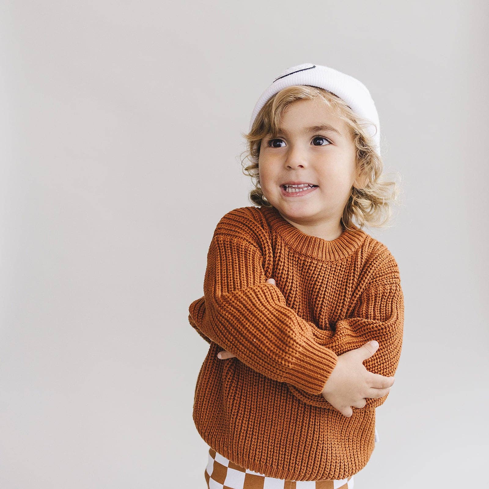 Lucky Panda Kids - Wholesale Knit Sweater - Kids - Chunky Knit Sweater | Rust8