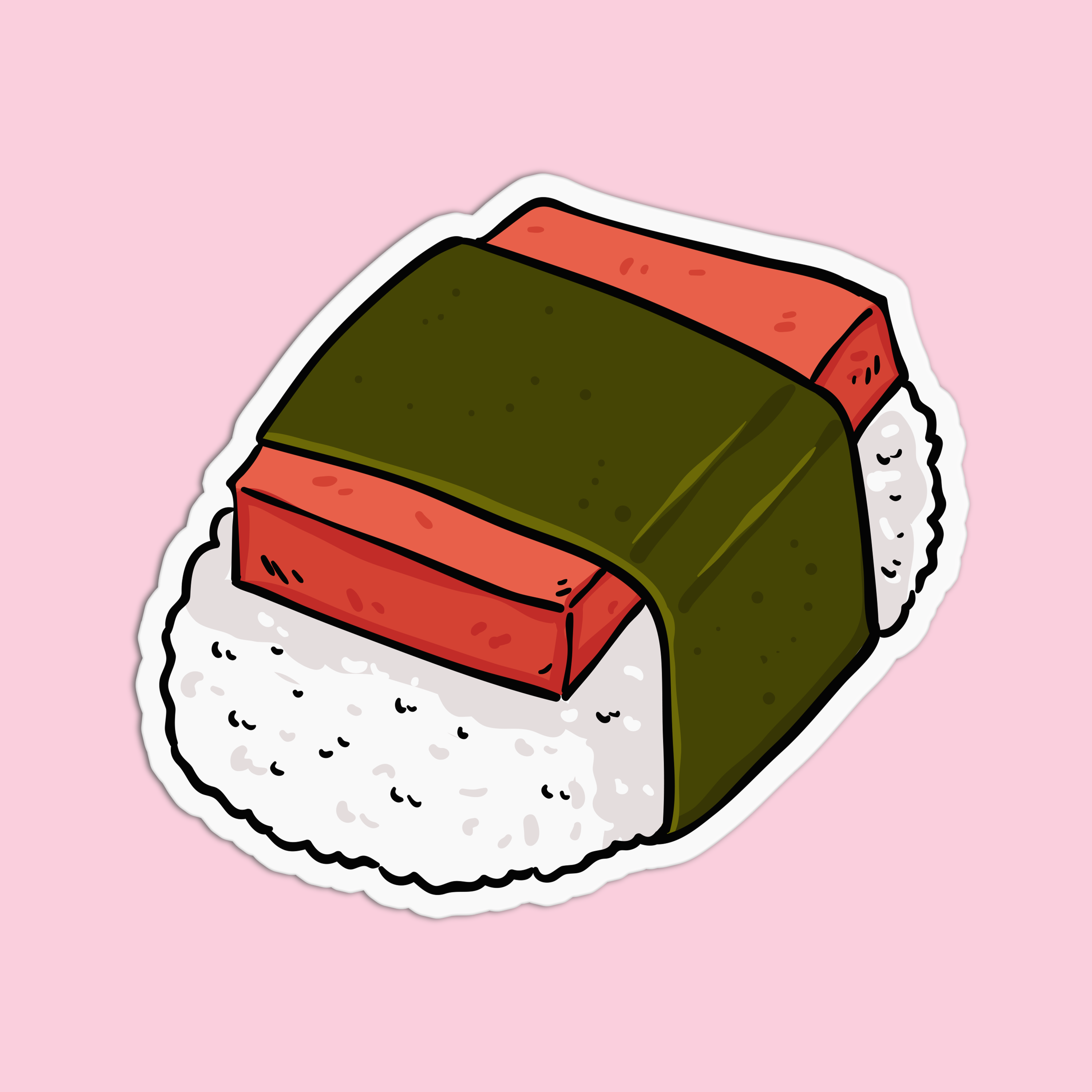Girls Printing House – wholesale Sticker – Hawaii Musubi Vinyl Waterproof Stickers1