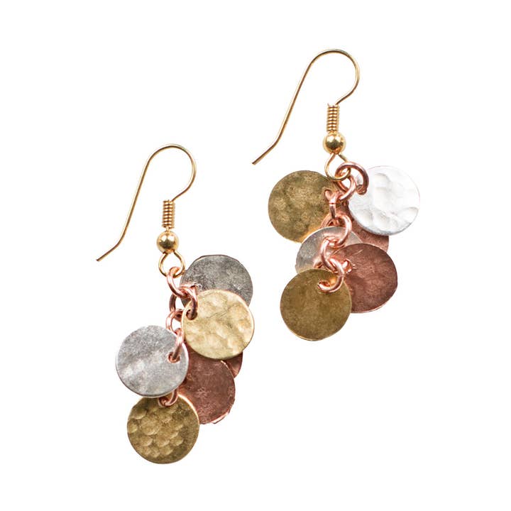 Mixed Metal Cluster Earrings for wholesale by Ten Thousand Villages