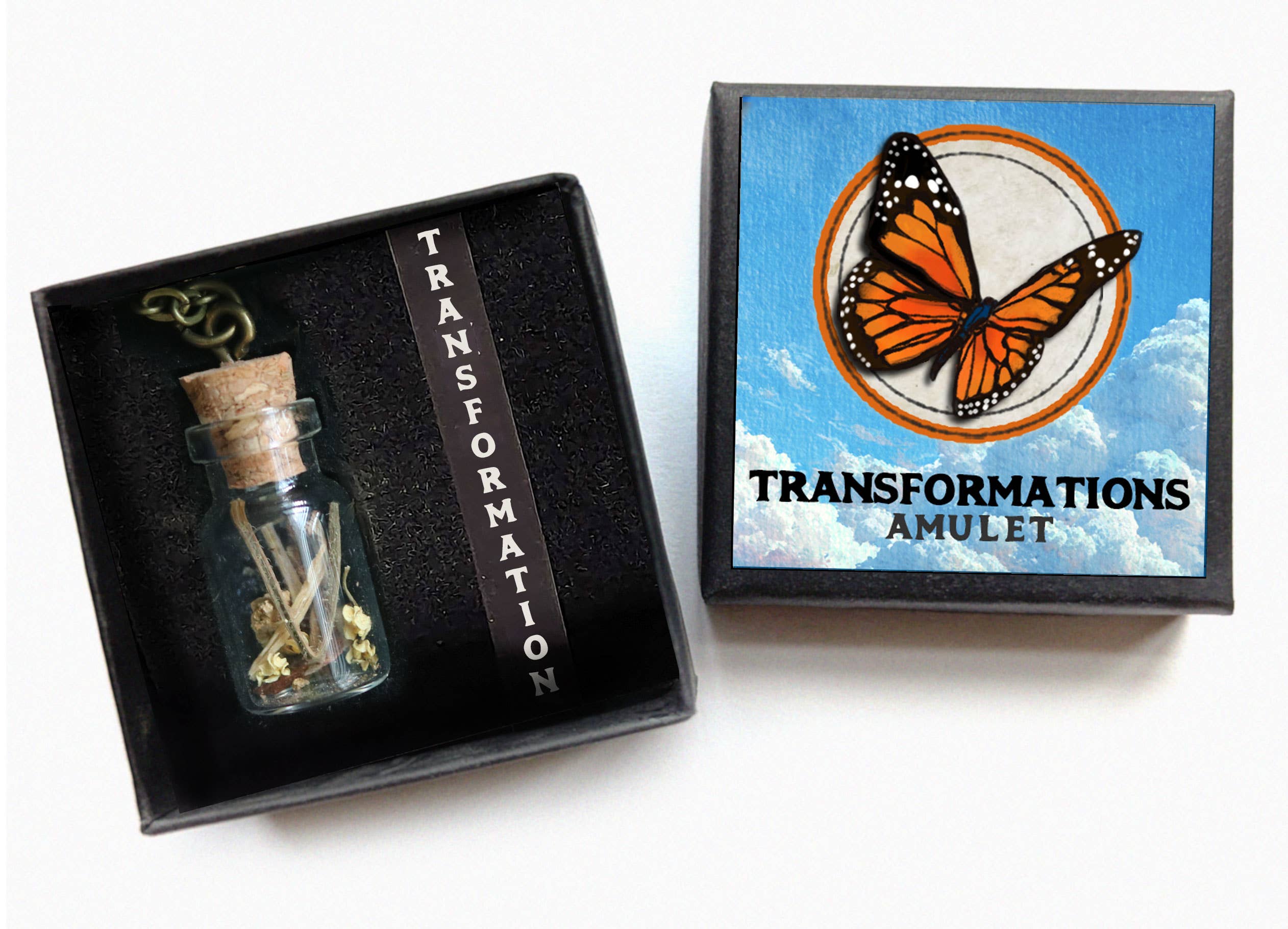 Brainmeats Atelier - Wholesale Pendant/Charm Necklace - Transformation Amulet – Personal Growth Talisman w/ Monarch3