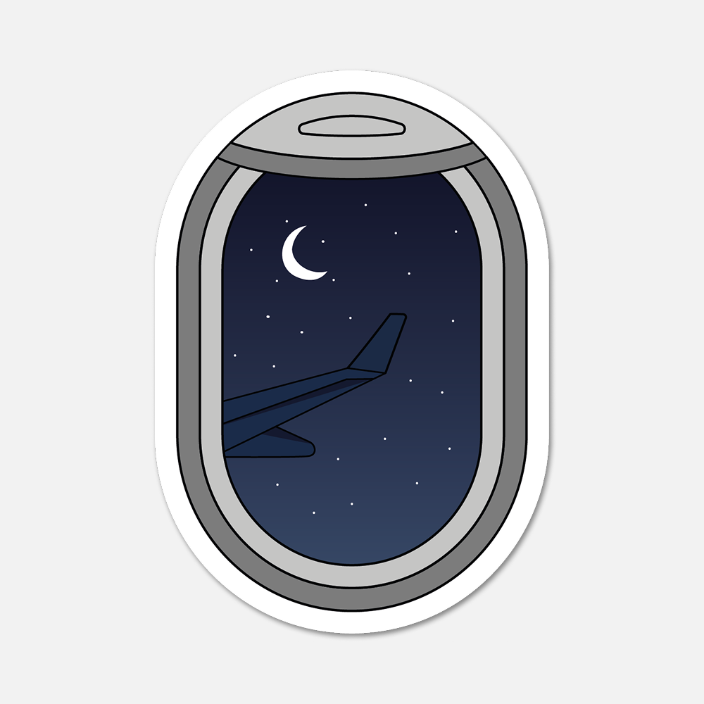 Footnotes - Wholesale Sticker - Airplane Window Night Sky Travel Sticker0