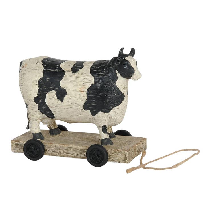Clayre & Eef – wholesale Decorative figurine – 6PR0035 Figurine Cow 14x7x12 cm White Black Polyresin Home