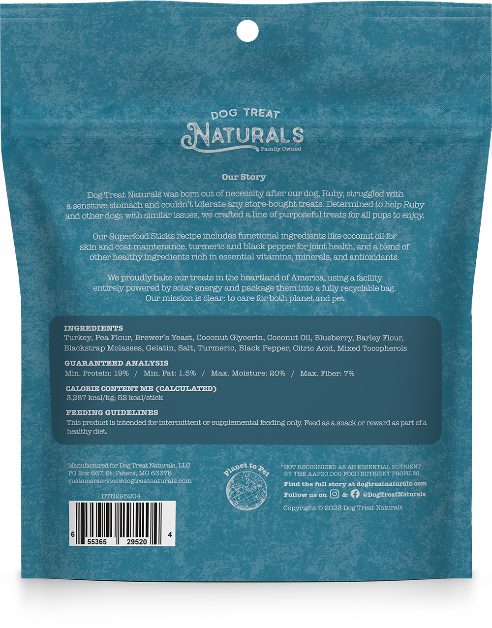 Dog Treat Naturals - Wholesale Pet Treats - Dog - Turkey & Blueberry Superfood Sticks4