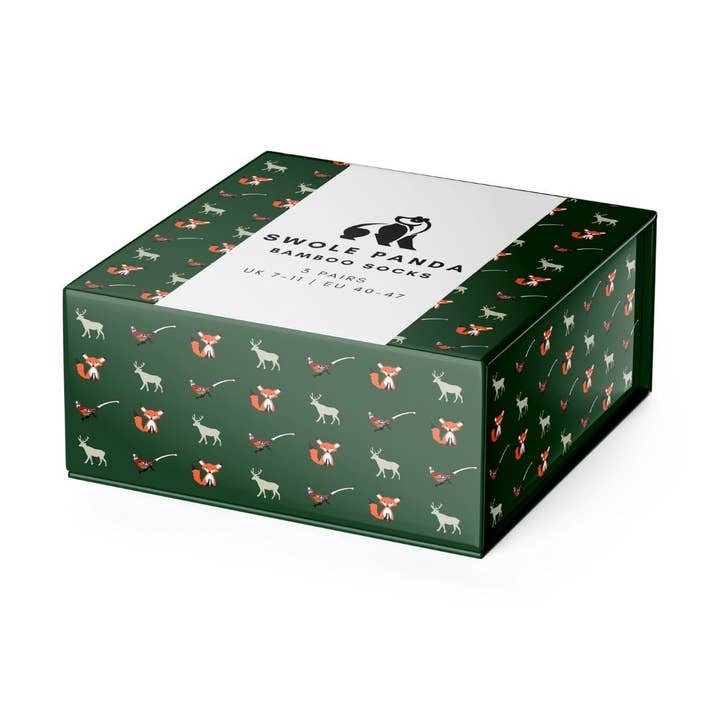 Country Sock Box - 3 par bambus sokker (hans) for engroshandel hos Swole Panda