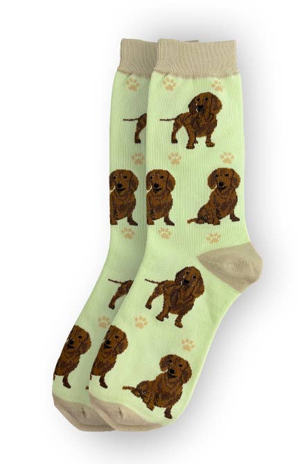 E&S Pets - Wholesale Socks - Unisex - Red Dachshund Socks - Fun Novelty Dog Socks - Unisex2