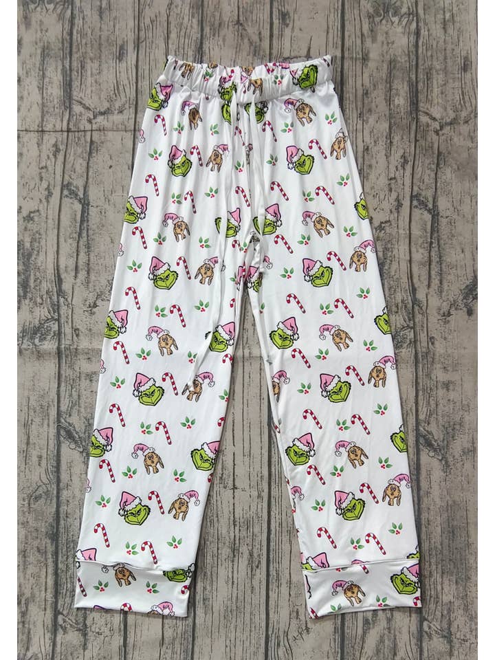 Aier Wholesale - Wholesale Sleepwear Bottom - Women's - Adult Women Christmas Green Face Bottom Pants Pajamas