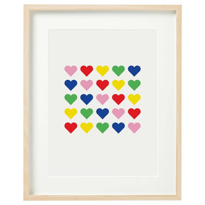 Rainbow Hearts Print for wholesale by Alphablots