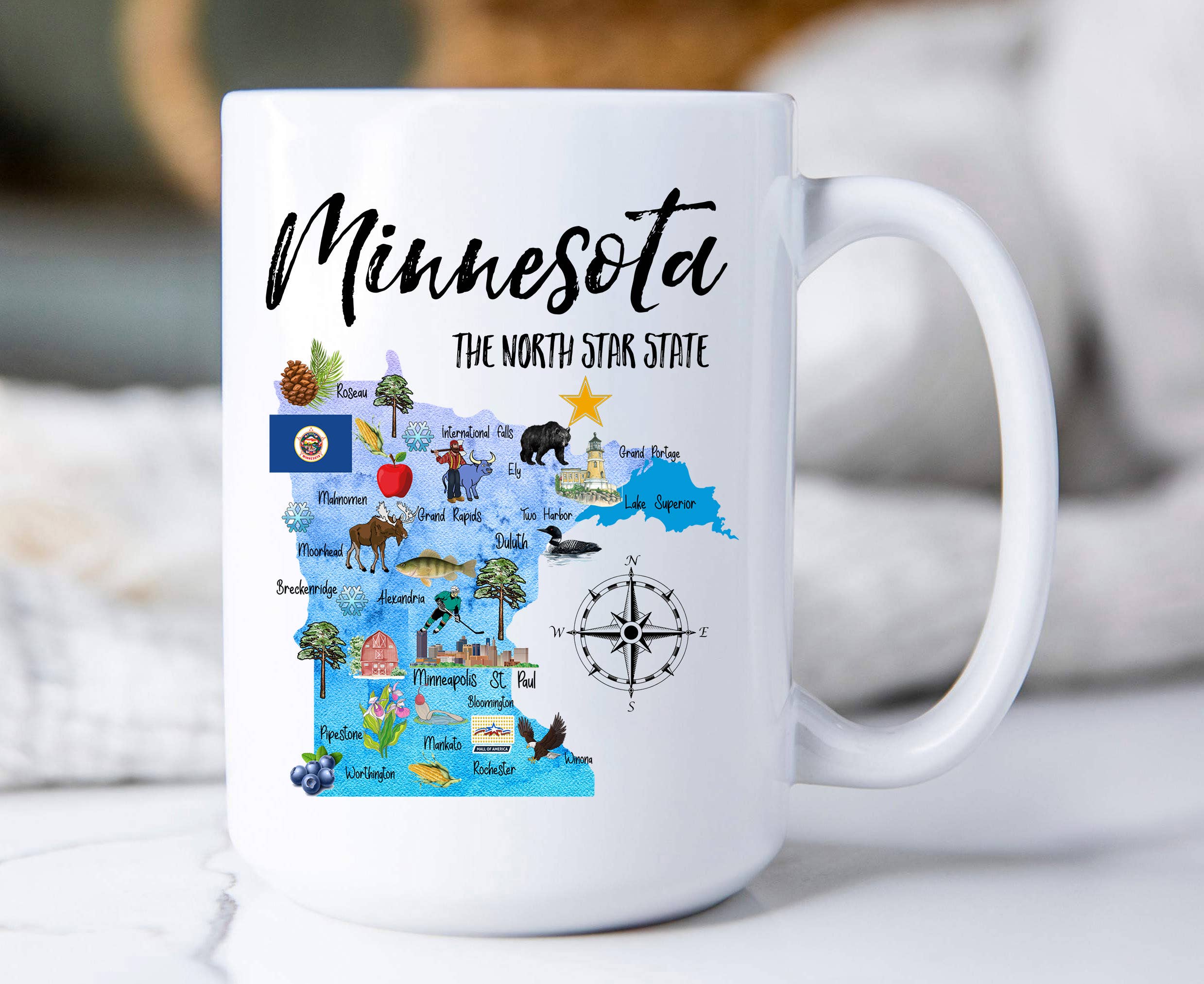Avery Lane Gifts – wholesale Coffee mug – Minnesota State Map Souvenir Coffee Mug