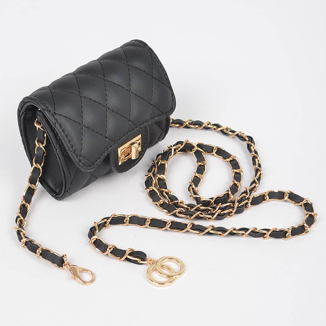 3AM BY H&D ACCESSORIES – wholesale Crossbody bag – Women's – Quilted Mini Bag w/ Chain Belt5