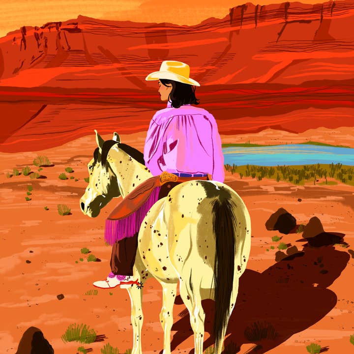 Emily Palmer Illustration - Wholesale Art Print - Illustrated Wall Art Print - Cowgirl2