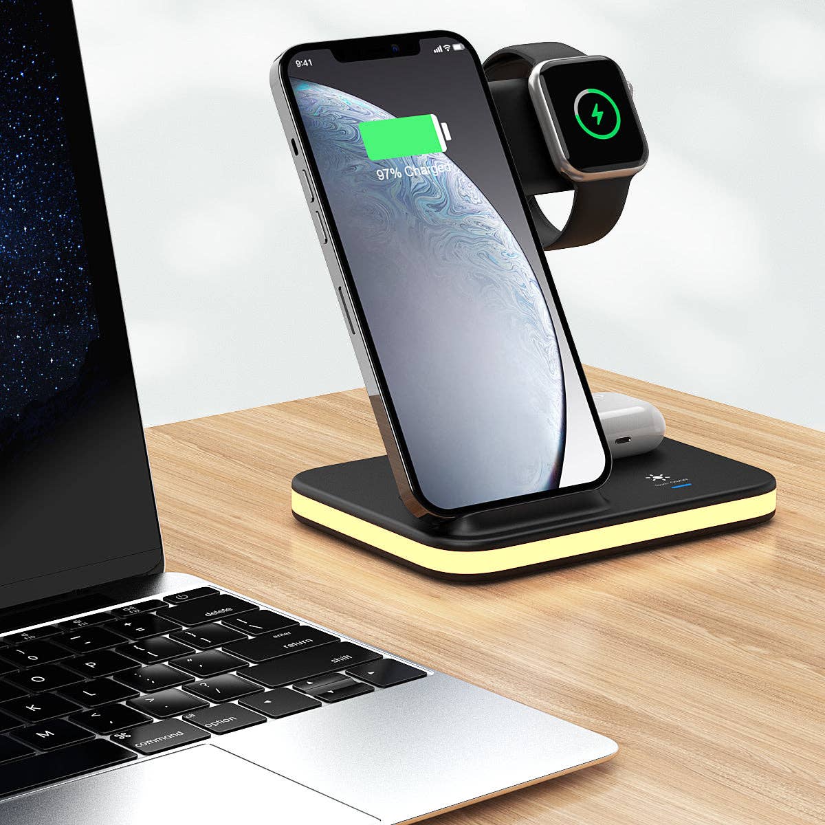 Infinite Basics - Wholesale Charging Dock - 4-in-1 Wireless Charging Stand with Night Light3
