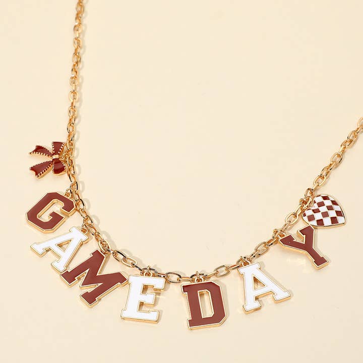 Sensibling Corp. - Wholesale Pendant/Charm Necklace - GAME DAY Letter Charm Station Necklace3