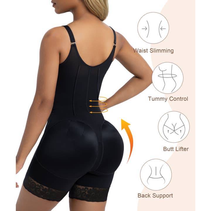 ShaperX Shapewear - Vente Sous-vêtements sculptants – femme - SHAPERX Faja avec 6 Baleines en Acier, Contrôle du Ventre, Fermeture Éclair & Crochets, Rehausseur de Fesses3