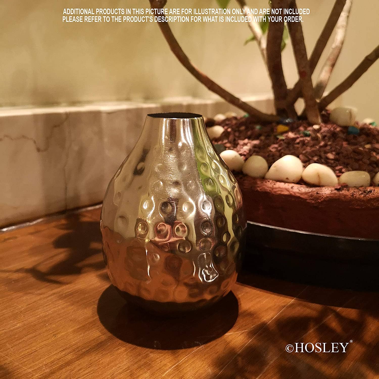 Hosley - Wholesale Vase - Hosley® Set of 3, Nickle Glazed Metal Bud Vase3